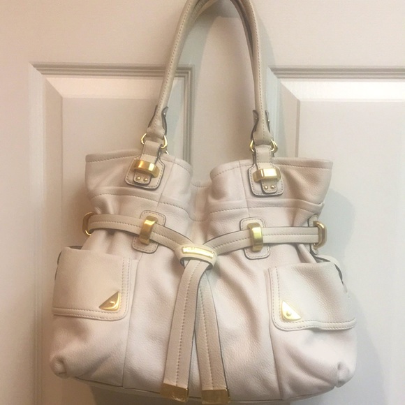B. Makowski Handbags - Beautiful “Vanilla” Sueded Leather Shoulder Bag